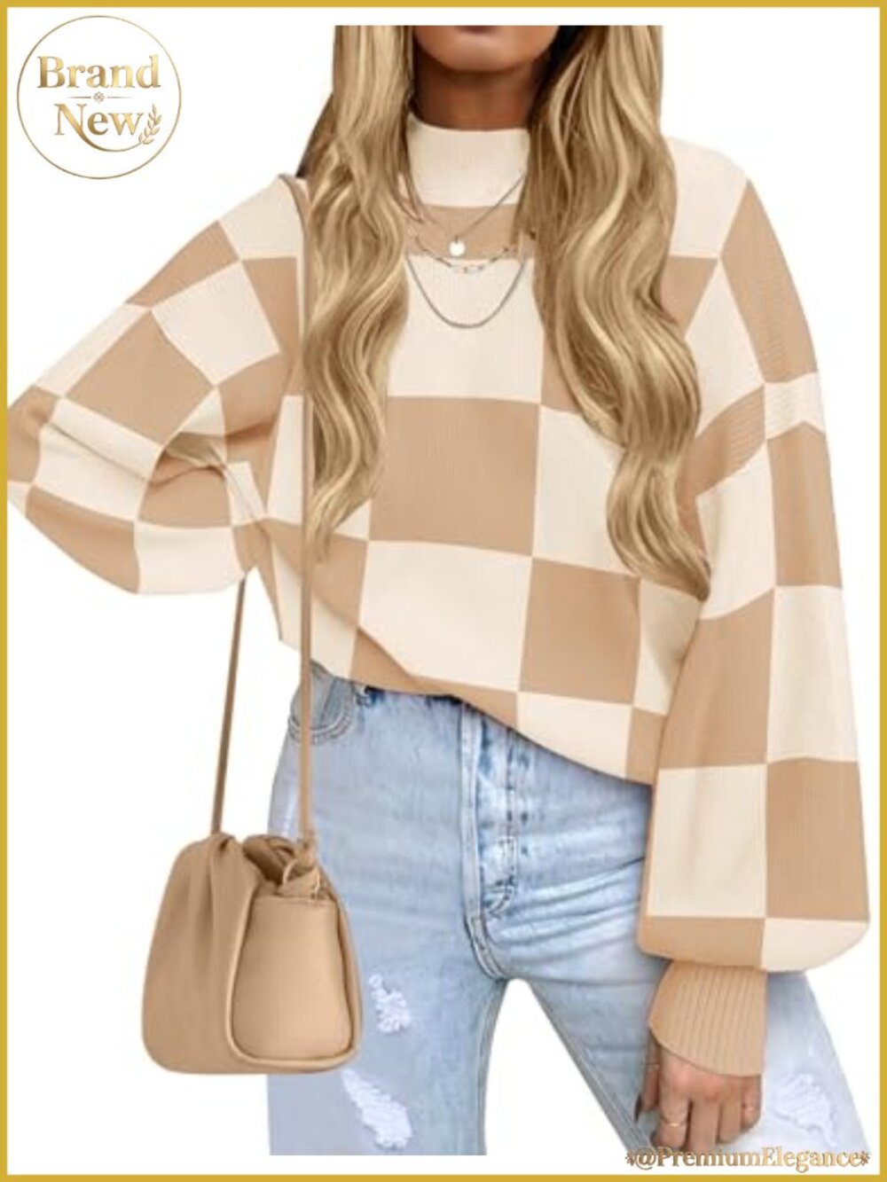 ZESICA Turtleneck Oversized Sweater Knit Pullover Long Sleeve Fall